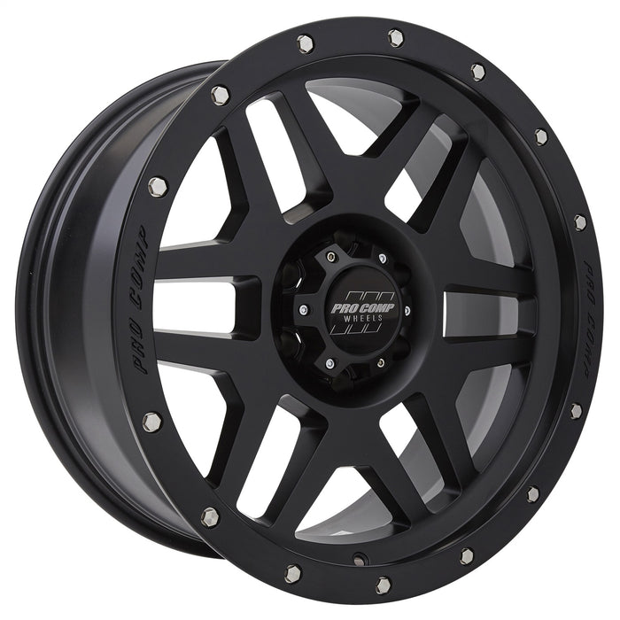 Pro Comp Alloy Wheels 5041-7983 Series 41 Phaser 17x9 with 6 on 5.5 Bolt Pattern 4.75 Backspace Satin Black With Stainless Steel Bolts Finish Pro Comp Alloy Wheels - Truck Part Superstore
