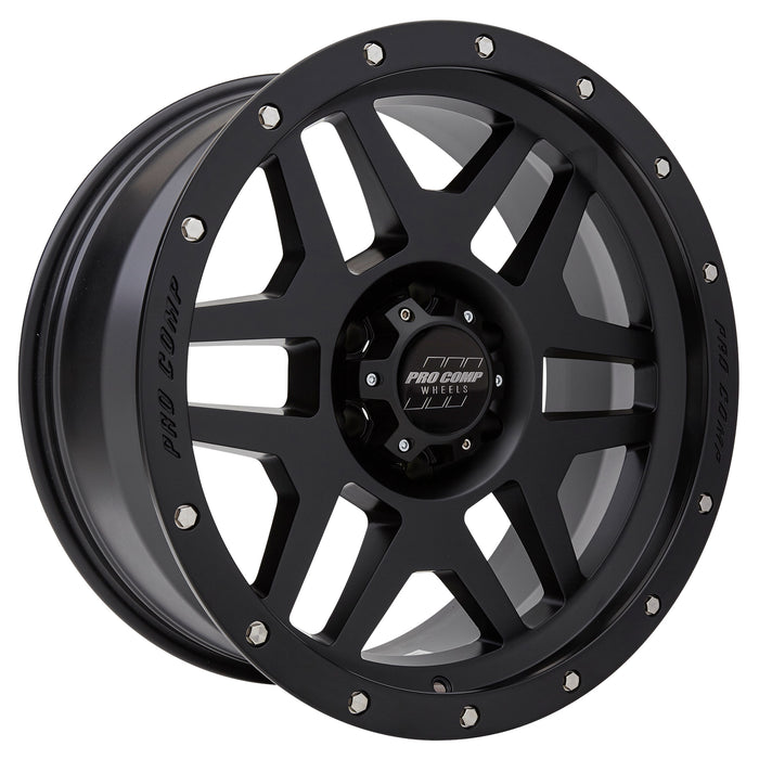 Pro Comp Alloy Wheels 5041-7983 Series 41 Phaser 17x9 with 6 on 5.5 Bolt Pattern 4.75 Backspace Satin Black With Stainless Steel Bolts Finish Pro Comp Alloy Wheels - Truck Part Superstore