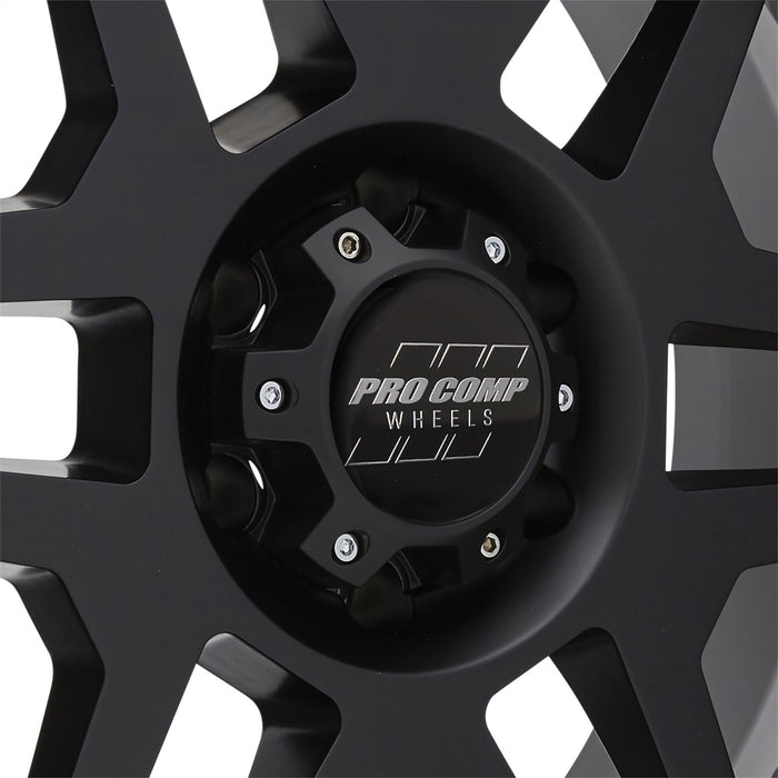 Pro Comp Alloy Wheels 5041-7983 Series 41 Phaser 17x9 with 6 on 5.5 Bolt Pattern 4.75 Backspace Satin Black With Stainless Steel Bolts Finish Pro Comp Alloy Wheels - Truck Part Superstore