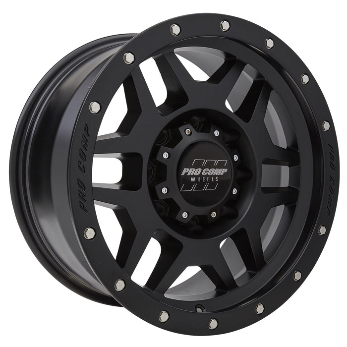 Pro Comp Alloy Wheels 5041-897050 Series 41 Phaser 18x9 with 8 on 170 Bolt Pattern 5 Backspace Satin Black With Stainless Steel Bolts Finish Pro Comp Alloy Wheels - Truck Part Superstore