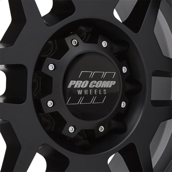 Pro Comp Alloy Wheels 5041-897050 Series 41 Phaser 18x9 with 8 on 170 Bolt Pattern 5 Backspace Satin Black With Stainless Steel Bolts Finish Pro Comp Alloy Wheels - Truck Part Superstore