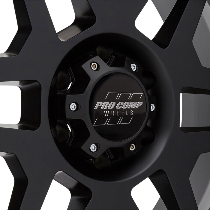 Pro Comp Alloy Wheels 5041-898350 Series 41 Phaser 18x9 with 6 on 5 Bolt Pattern 5 Backspace Satin Black With Stainless Steel Bolts Finish Pro Comp Alloy Wheels - Truck Part Superstore