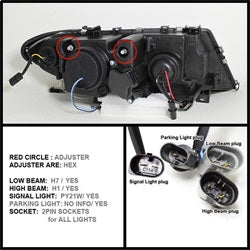 Spyder Auto 5042415 Halo Projector Headlights; 1 pc.; Bulbs Included; Pair; Black; - Truck Part Superstore