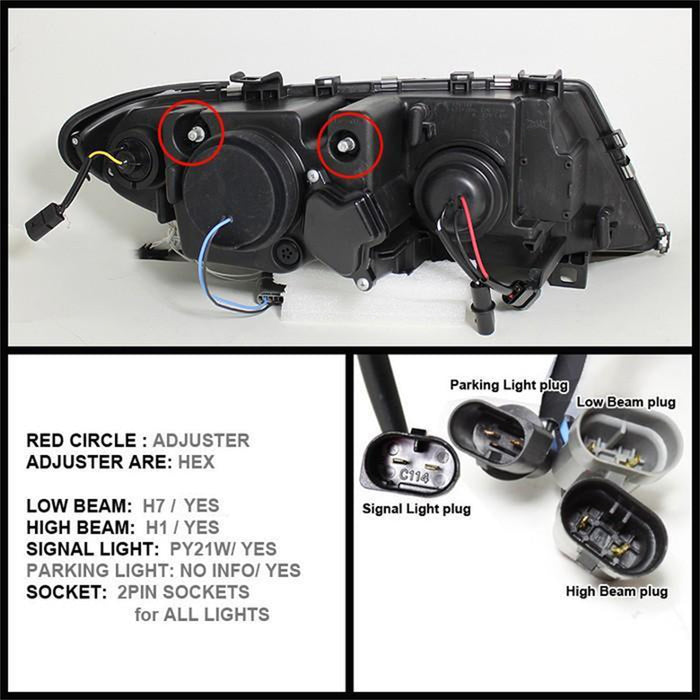 Spyder Auto 5042415 Halo Projector Headlights; 1 pc.; Bulbs Included; Pair; Black; - Truck Part Superstore