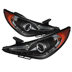 Spyder Auto 5042477 Halo DRL LED Projector Headlight; Uses Stock Bulbs; Pair; Black; - Truck Part Superstore