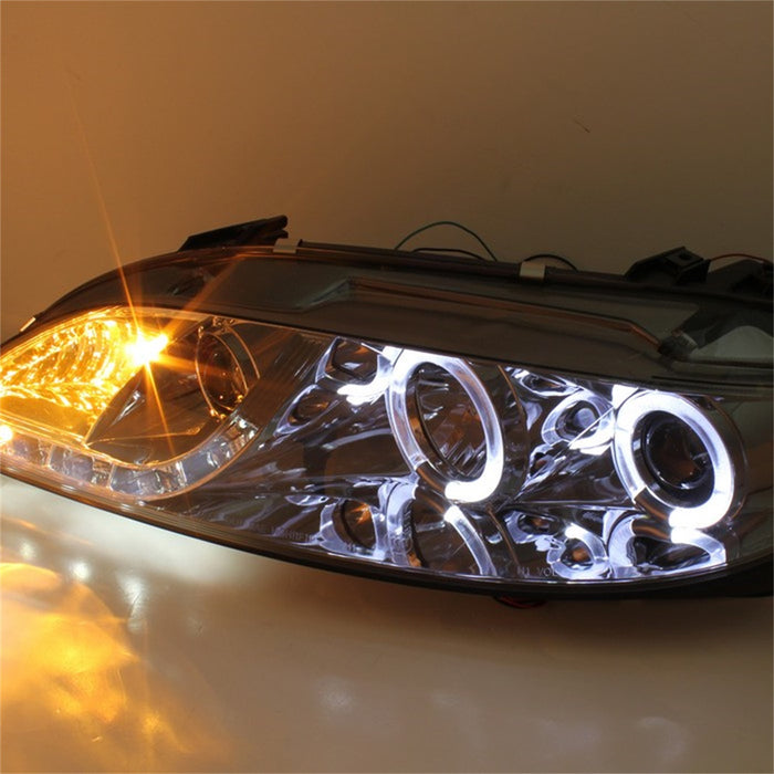 Spyder Auto 5042545 Halo DRL LED Projector Headlight; w/ Fog Lights; Bulbs Included; Pair; Smoke; - Truck Part Superstore