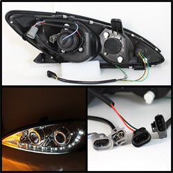 Spyder Auto 5042781 DRL LED Projector Headlights; Bulbs Included; Pair; Chrome; - Truck Part Superstore