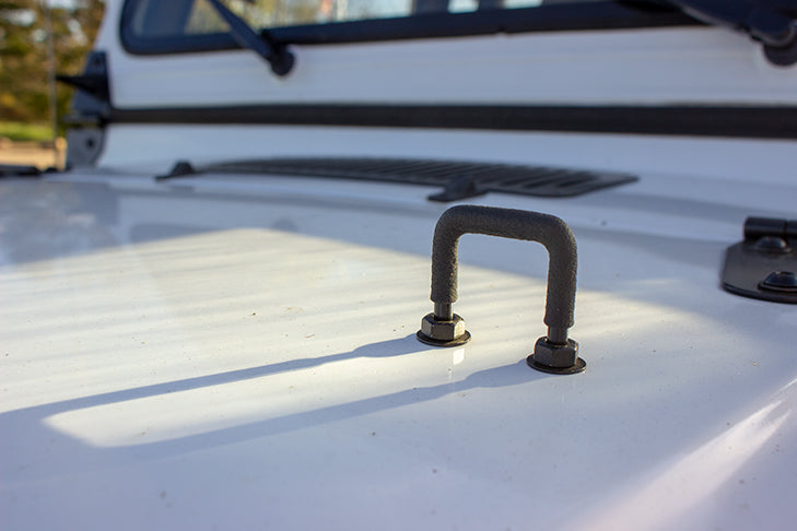 Kentrol 50439 Jeep YJ Windshield Tie Down Kit 87-95 Wrangler TJ Powdercoat Black Kentrol - Truck Part Superstore