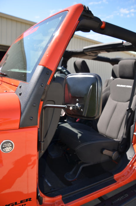 Kentrol 50443 JEEP CJ/YJ/TJ/JK Outback Mirrors Pair 76-18 CJ and Wrangler YJ/TJ/JK Powdercoat Black Kentrol - Truck Part Superstore