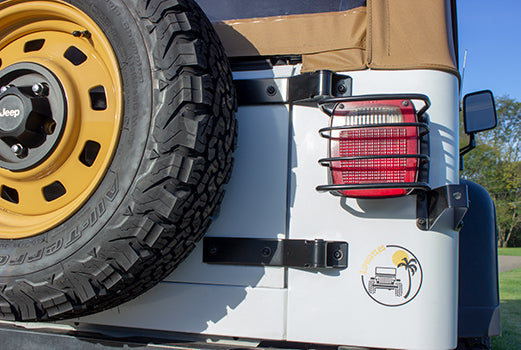 Kentrol 50460 Jeep CJ/YJ Tailgate Tire Stop  76-95 CJ and Wrangler YJ Powdercoat Black Kentrol - Truck Part Superstore