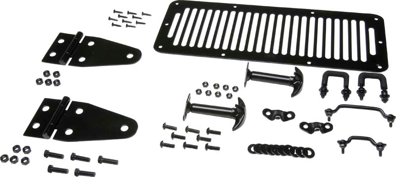 Kentrol 50470 Jeep CJ/YJ Hood Kit 78-95 CJ and Wrangler YJ Powdercoat Black Kentrol - Truck Part Superstore