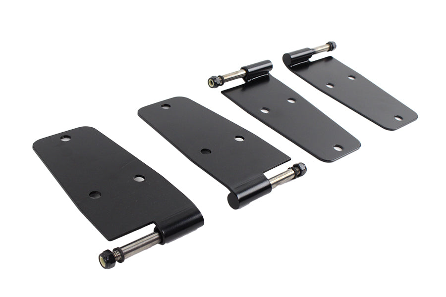 Kentrol 50474 Jeep CJ/YJ Hardtop Door Hinge Set Without Mirror Holes 4 Pieces 76-93 CJ and Wrangler YJ Powdercoat Black Kentrol - Truck Part Superstore
