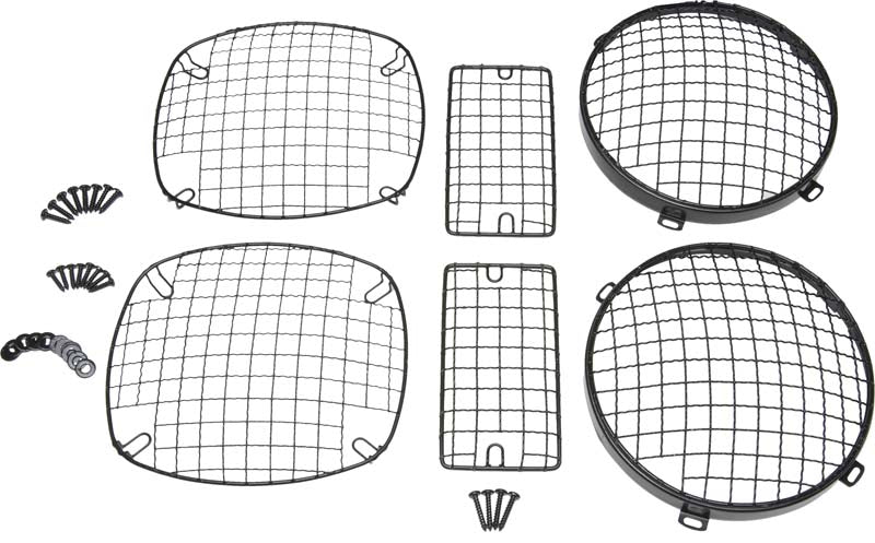 Kentrol 50488 Jeep TJ Wire Mesh Guard Set 6 Pieces 97-06 Wrangler TJ Powdercoat Black Kentrol - Truck Part Superstore