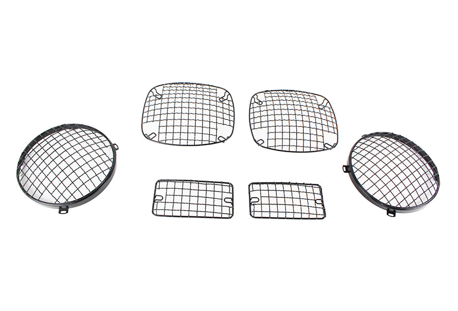 Kentrol 50488 Jeep TJ Wire Mesh Guard Set 6 Pieces 97-06 Wrangler TJ Powdercoat Black Kentrol - Truck Part Superstore