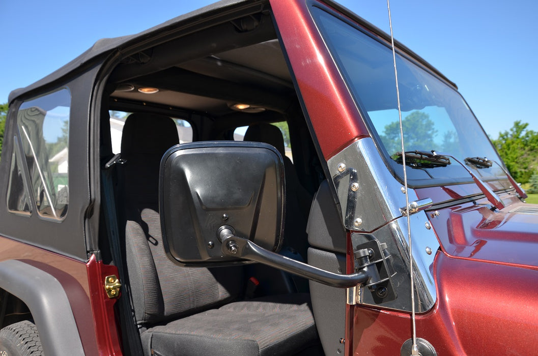 Kentrol 50496 Jeep TJ/JK E-Z Detach Mirrors Pair 97-18 Wrangler TJ/JK Powdercoat Black Kentrol - Truck Part Superstore