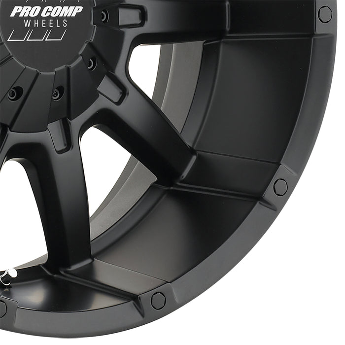 Pro Comp Alloy Wheels 5050-292745 Series 5050 10 Gauge 20x9 with 5 on 5 Bolt Pattern 4.5 Backspace Satin Black Finish Pro Comp Alloy Wheels - Truck Part Superstore