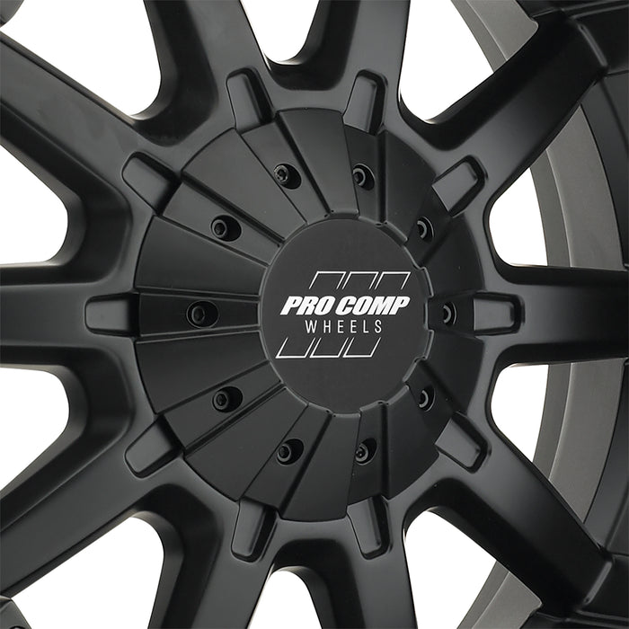 Pro Comp Alloy Wheels 5050-293945 Series 5050 10 Gauge 20x9 with 6 on 5.5 Bolt Pattern 4.5 Backspace Satin Black Finish Pro Comp Alloy Wheels - Truck Part Superstore