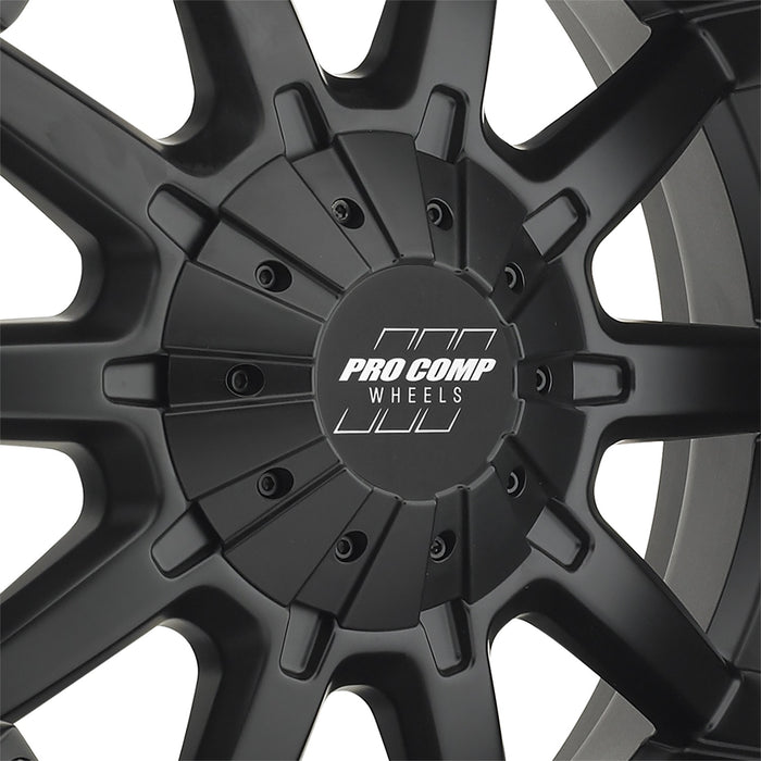 Pro Comp Alloy Wheels 5050-293945 Series 5050 10 Gauge 20x9 with 6 on 5.5 Bolt Pattern 4.5 Backspace Satin Black Finish Pro Comp Alloy Wheels - Truck Part Superstore