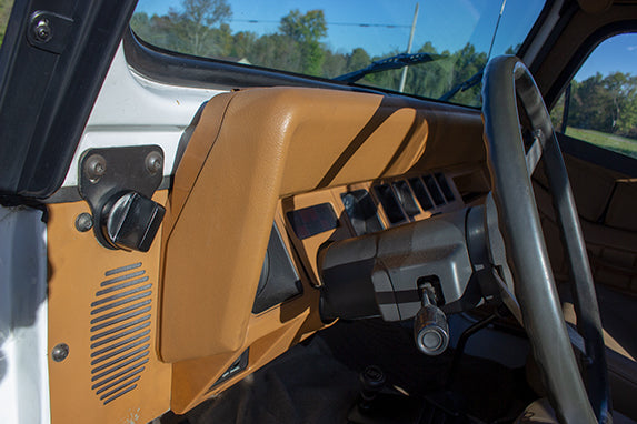 Kentrol 50510 Jeep CJ/YJ Windshield Knobs Pair 76-95 CJ and Wrangler YJ Powdercoat Black Kentrol - Truck Part Superstore