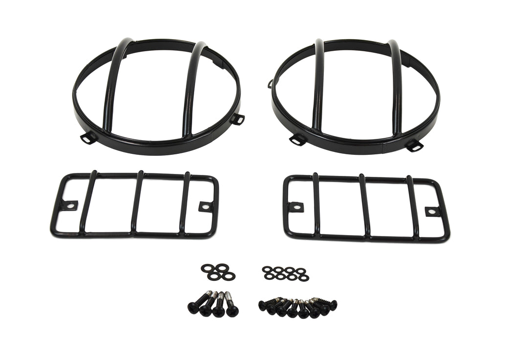 Kentrol 50557 Jeep TJ Euro Light Guard Set 4 Pieces 97-06 Wrangler TJ Powdercoat Black Kentrol - Truck Part Superstore