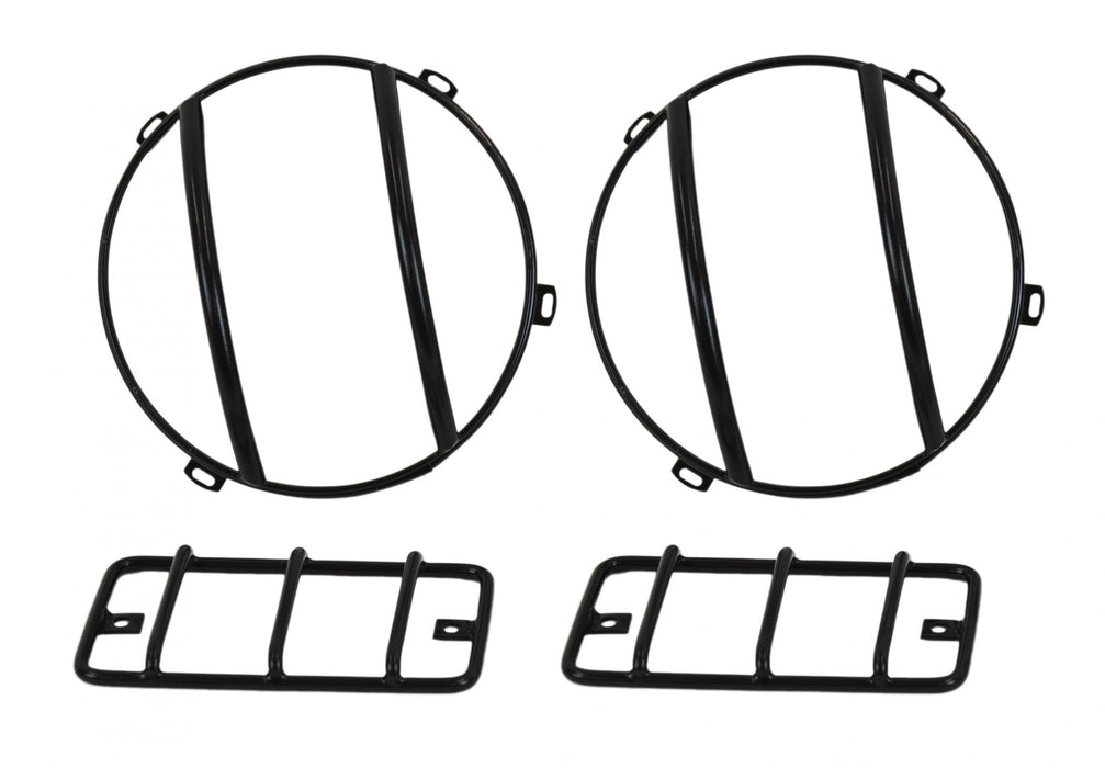 Kentrol 50557 Jeep TJ Euro Light Guard Set 4 Pieces 97-06 Wrangler TJ Powdercoat Black Kentrol - Truck Part Superstore