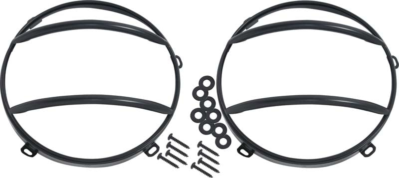 Kentrol 50573 Jeep JK Euro Headlight Guards Pair  07-18 Wrangler JK Powdercoat Black Kentrol - Truck Part Superstore
