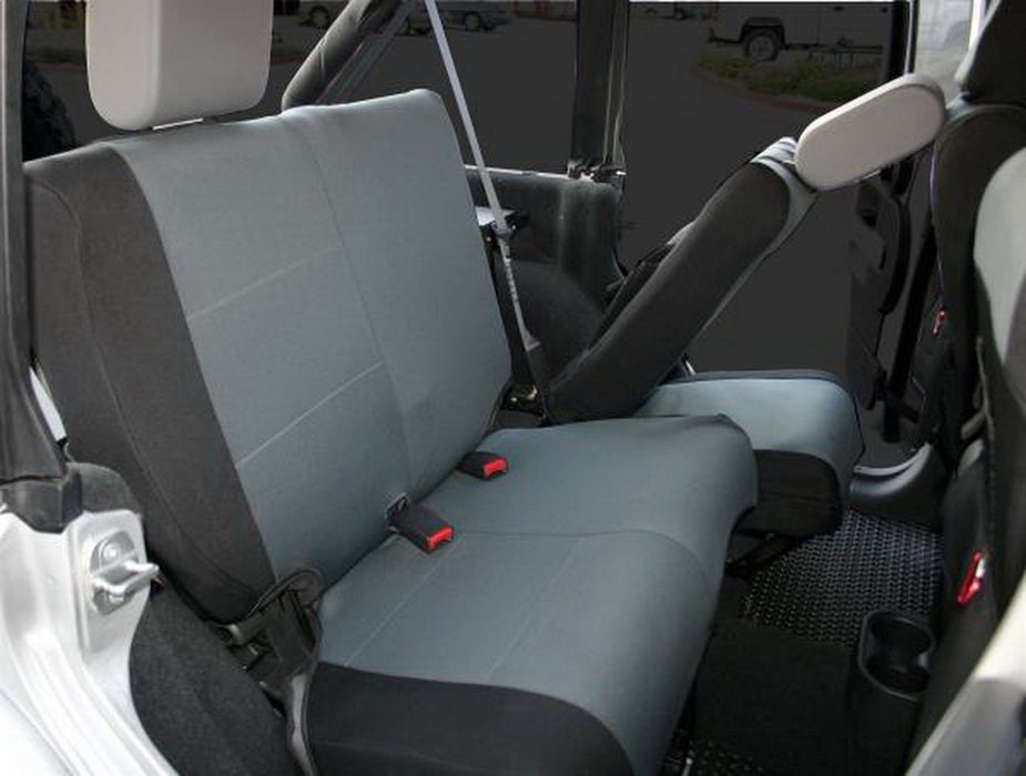 Rampage 5057821 Custom Fit Polycanvas Seat Cover; Black/Gray; Rear; - Truck Part Superstore