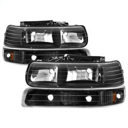 Spyder Auto 5064219 XTune Crystal Headlights/Bumper Lights; Amber; Black; - Truck Part Superstore