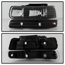 Spyder Auto 5064219 XTune Crystal Headlights/Bumper Lights; Amber; Black; - Truck Part Superstore