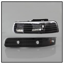 Spyder Auto 5064219 XTune Crystal Headlights/Bumper Lights; Amber; Black; - Truck Part Superstore
