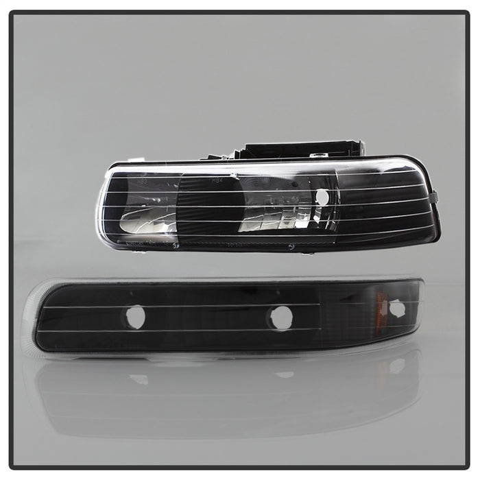 Spyder Auto 5064219 XTune Crystal Headlights/Bumper Lights; Amber; Black; - Truck Part Superstore