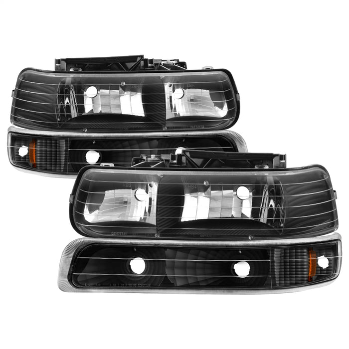 Spyder Auto 5064219 XTune Crystal Headlights/Bumper Lights; Amber; Black; - Truck Part Superstore