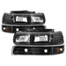 Spyder Auto 5064219 XTune Crystal Headlights/Bumper Lights; Amber; Black; - Truck Part Superstore