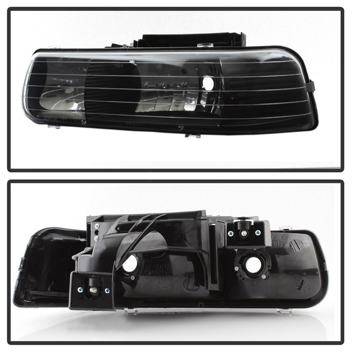Spyder Auto 5064240 XTune Crystal Headlights; Amber; Black; - Truck Part Superstore