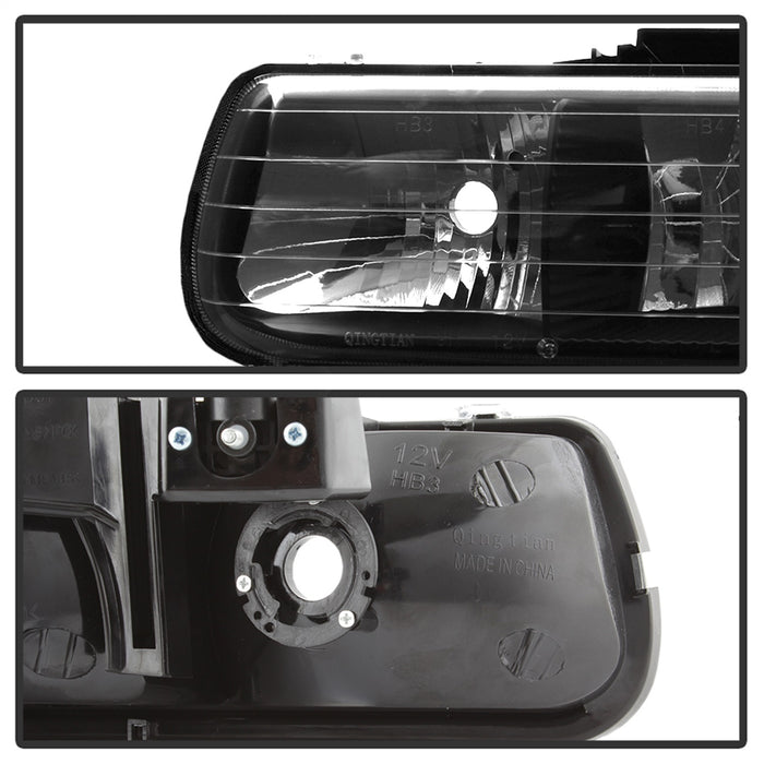Spyder Auto 5064240 XTune Crystal Headlights; Amber; Black; - Truck Part Superstore