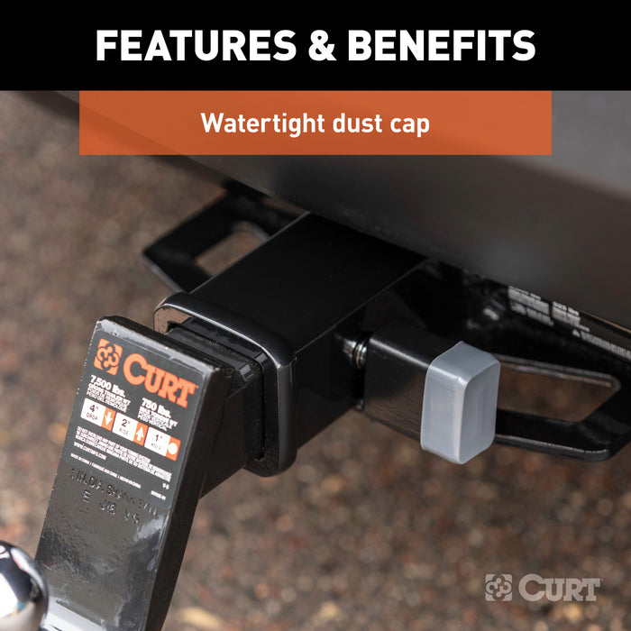 CURT 23024 1/2in. Hitch Lock with 5/8in. Adapter (1-1/4in. or 2in. Receiver; Deadbolt; Chro - Truck Part Superstore