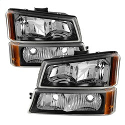 Spyder Auto 5069801 XTune Crystal Headlights/Bumper Lights; Black; - Truck Part Superstore