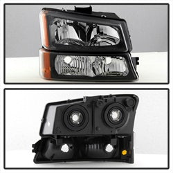 Spyder Auto 5069801 XTune Crystal Headlights/Bumper Lights; Black; - Truck Part Superstore