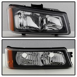 Spyder Auto 5069801 XTune Crystal Headlights/Bumper Lights; Black; - Truck Part Superstore
