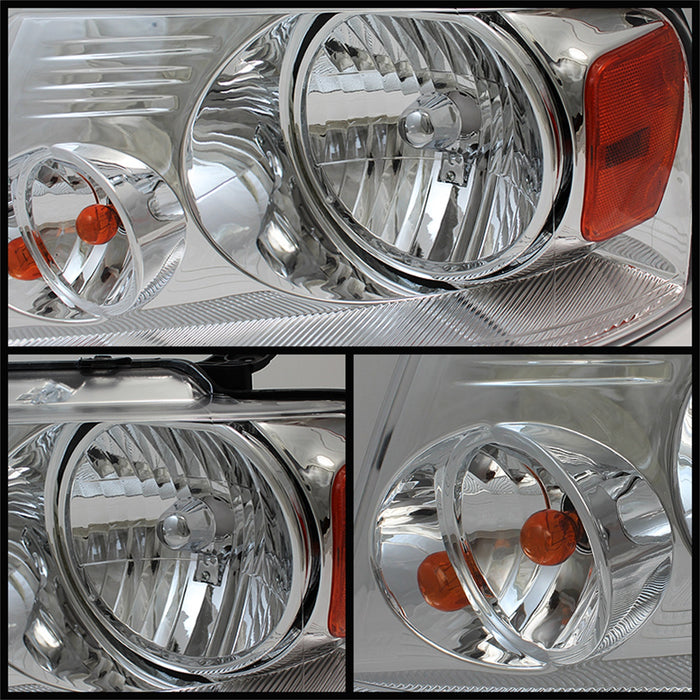 Spyder Auto 5069825 XTune Crystal Headlights; Amber; Chrome; - Truck Part Superstore