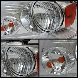 Spyder Auto 5069825 XTune Crystal Headlights; Amber; Chrome; - Truck Part Superstore