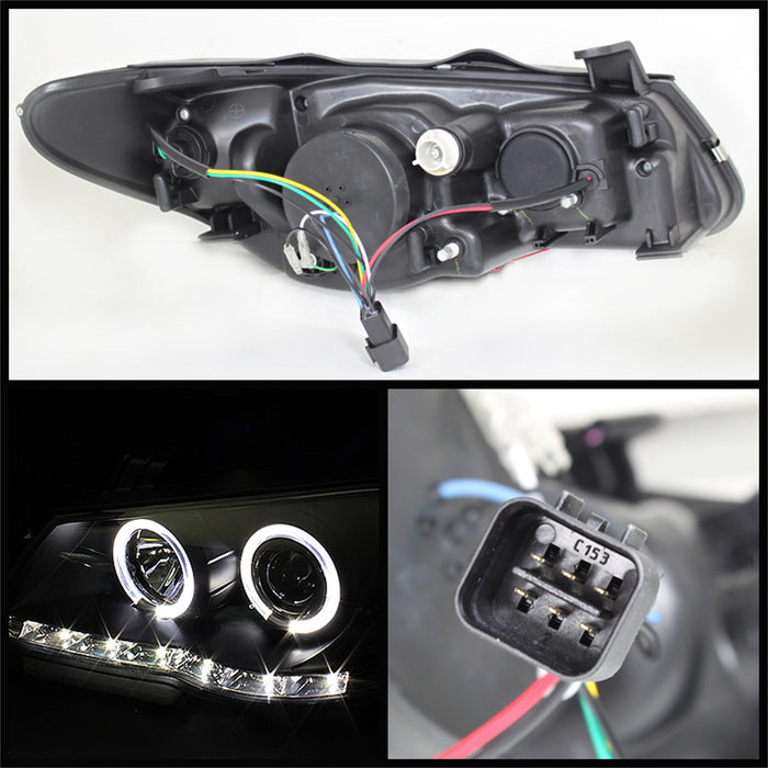 Spyder Auto 5070241 DRL LED Projector Headlights; Uses Stock Bulbs; Pair; Black; - Truck Part Superstore