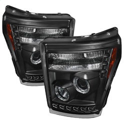 Spyder Auto 5070272 Halo LED Projector Headlights; Bulbs Included; Pair; Black; - Truck Part Superstore