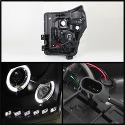 Spyder Auto 5070272 Halo LED Projector Headlights; Bulbs Included; Pair; Black; - Truck Part Superstore