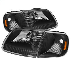 Spyder Auto 5070319 XTune Crystal Headlights; w/Corner Lights; Black; - Truck Part Superstore