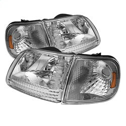 Spyder Auto 5070326 XTune Crystal Headlights; w/Corner Lights; Chrome; - Truck Part Superstore