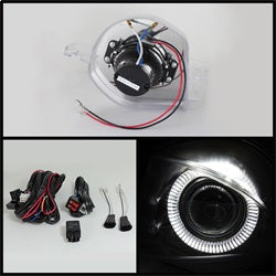 Spyder Auto 5070548 Halo Projector Fog Lights; Bulbs Included; w/Switch; Pair; Clear; - Truck Part Superstore