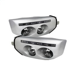 Spyder Auto 5070555 Fog Lights; Bulbs Included; Pair; w/LED Daytime Running Lights; w/Switch; Clear; - Truck Part Superstore