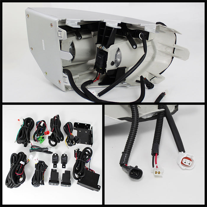 Spyder Auto 5070555 Fog Lights; Bulbs Included; Pair; w/LED Daytime Running Lights; w/Switch; Clear; - Truck Part Superstore