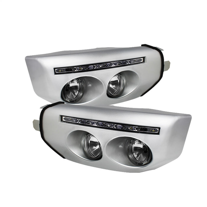 Spyder Auto 5070555 Fog Lights; Bulbs Included; Pair; w/LED Daytime Running Lights; w/Switch; Clear; - Truck Part Superstore